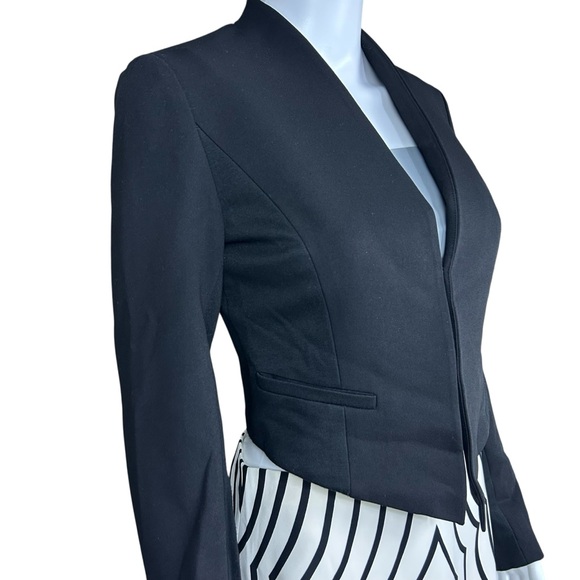 Alice + Olivia Black Cropped Blazer XS Modern Minimalist Art Deco Event Jacket - Picture 6 of 14